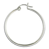 Hollow Hoop earrings 40mm Sterling Silver