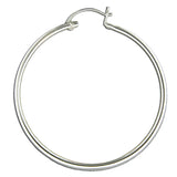 Hollow Hoop earrings, 48mm,  sterling silver