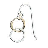 "married" mini link dangle hoop earrings, silver or mixed metal