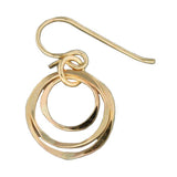 "Echo Link" triple hoop dangle Earrings, Sterling, gold filled or mixed metal