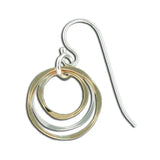 "Echo Link" triple hoop dangle Earrings, Sterling, gold filled or mixed metal