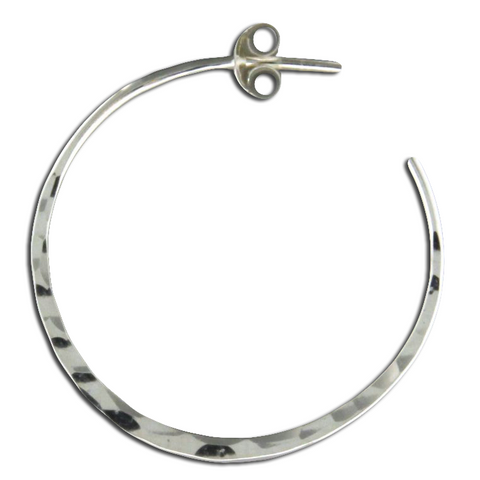 Hammered hoop earrings with post fastener Mark Steel EarExpressions