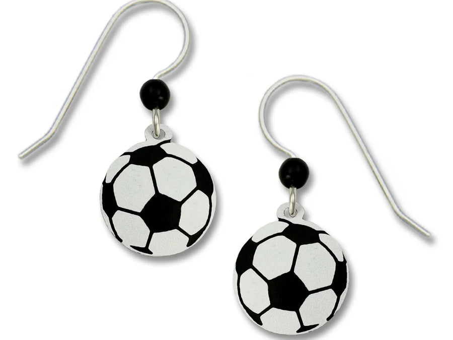 Soccer ball earrings
