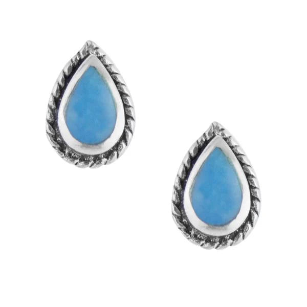 Teardrop turquoise post earrings