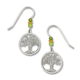 tree of life earrings, silver