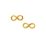 Infinity symbol post earrings, 14k gold over sterling silver