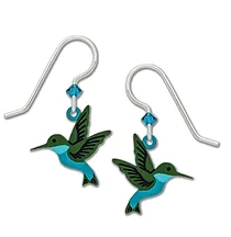 Western Emerald Hummingbird Earrings