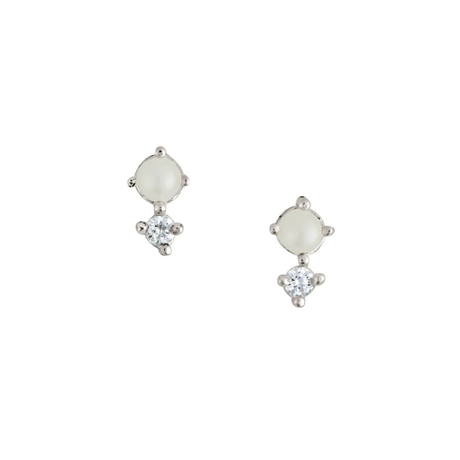 Pearl  & crystal post earrings