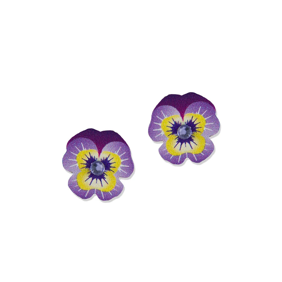 Pansy post earrings