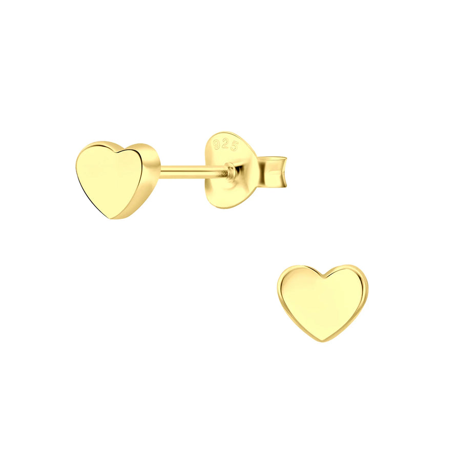 Little heart earrings, 14k gold plated sterling silver