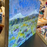 Encaustic painting of the Three Sisters mountains in Sisters Oregon. #02