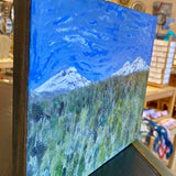 Encaustic painting of the Three Sisters Mountains in Sisters, Oregon 8"x10"