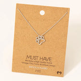 Wire outline paw print pendant necklace