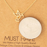 Hummingbird cutout necklace, rhodium or 18k gold plated