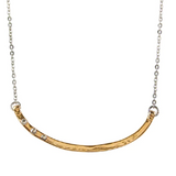 "Riveted Balance" Curved Bar Necklace in Bronze