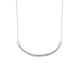 "Riveted Balance" curved bar necklace, sterling silver