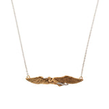 Egret Necklace, bronze and sterling silver