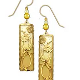 Butter-Gold w/White Column and Gold Plater Overlay Earrings