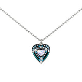 Heart Pendant Necklace, rose, light blue or dark blue