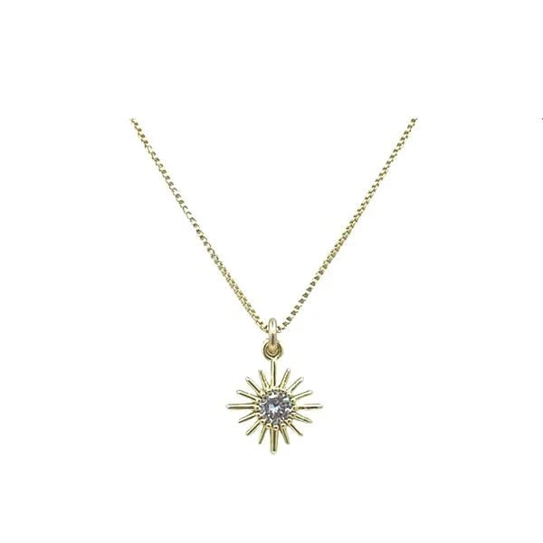 Starburst neckace, gold and cz