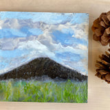 Encaustic painting of Black Butte #2 8x8