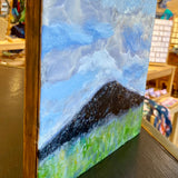 Encaustic painting of Black Butte #2 8x8