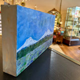 Encaustic Painting "Three Sisters" Sisters, Oregon 12"x6"x1.5"