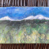 Encaustic painting of the Three Sisters Mountains, Sisters, Oregon 4x6