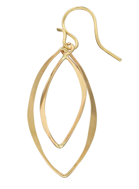 Oblong links dangle earrings, gold filled, sterling silver or mixed