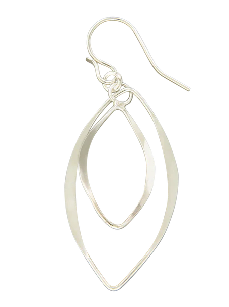 Oblong links dangle earrings, gold filled, sterling silver or mixed