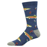 Trout and flies, bamboo rayon socks