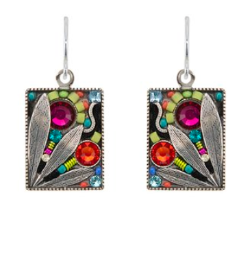 Luxe 3 leaves mosaic earrings
