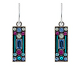 Architectural rectangle earring - light blue