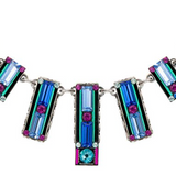 Architectural gradiated necklace, light turquoise