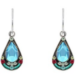 Mosaic drop earrings aquamarine