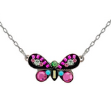 Petite butterfly mosaic necklace, rose