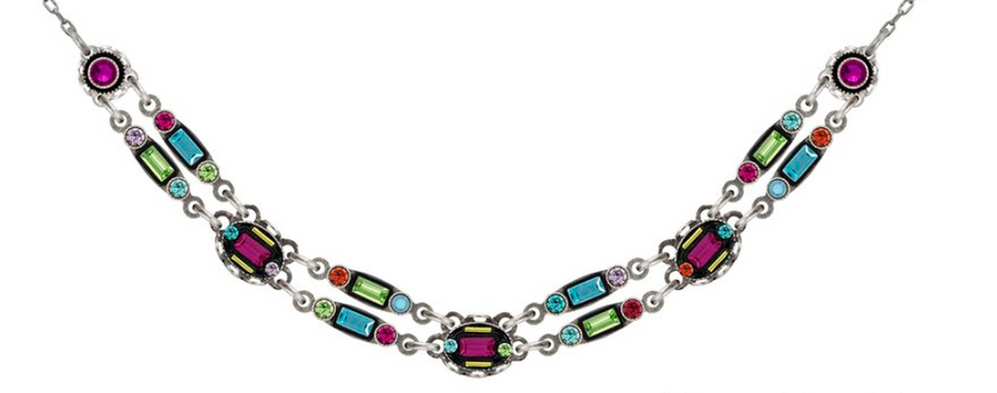 Architectural Petite Double Line Necklace
