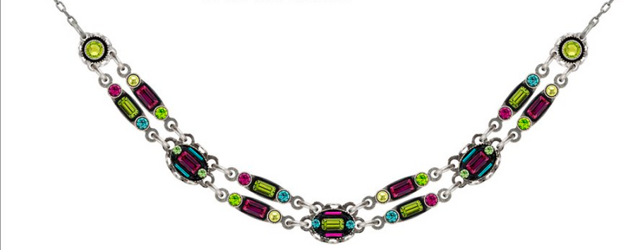 Architectural Petite Double Line Necklace