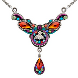 Petite Bee Mosaic Necklace with drop