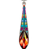 Contessa medium elongated drop mosaic pendant, multicolor