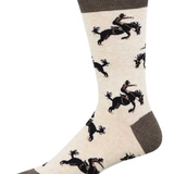 "Giddy up" cowboy and bronco horse socks for men