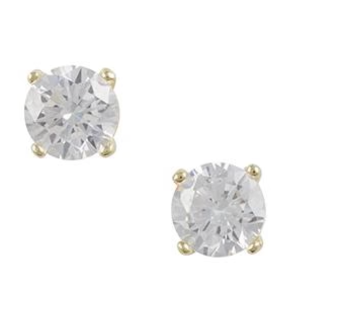 Sparkling cubic zirconium set in gold plated sterling silver