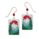 Multicolor mountain scene dangle earrings