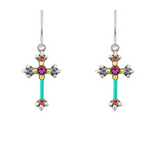 Dainty cross dangle earrings