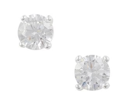 cz stud earrings, 5mm