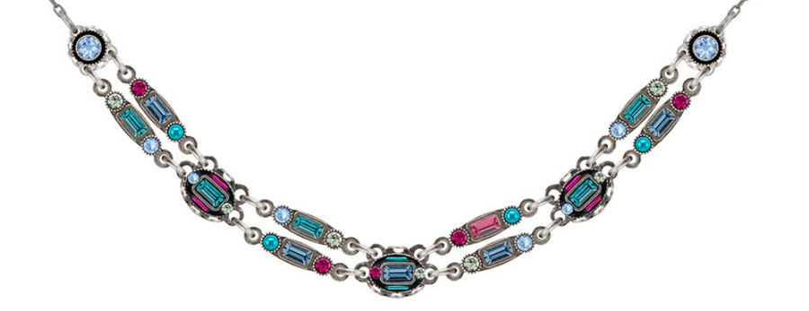 Architectural Petite Double Line Necklace
