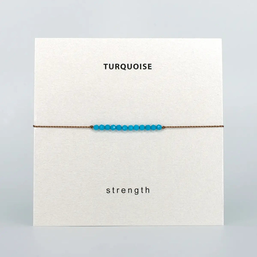 Gemstones on adjustable cord bracelets, assorted stones