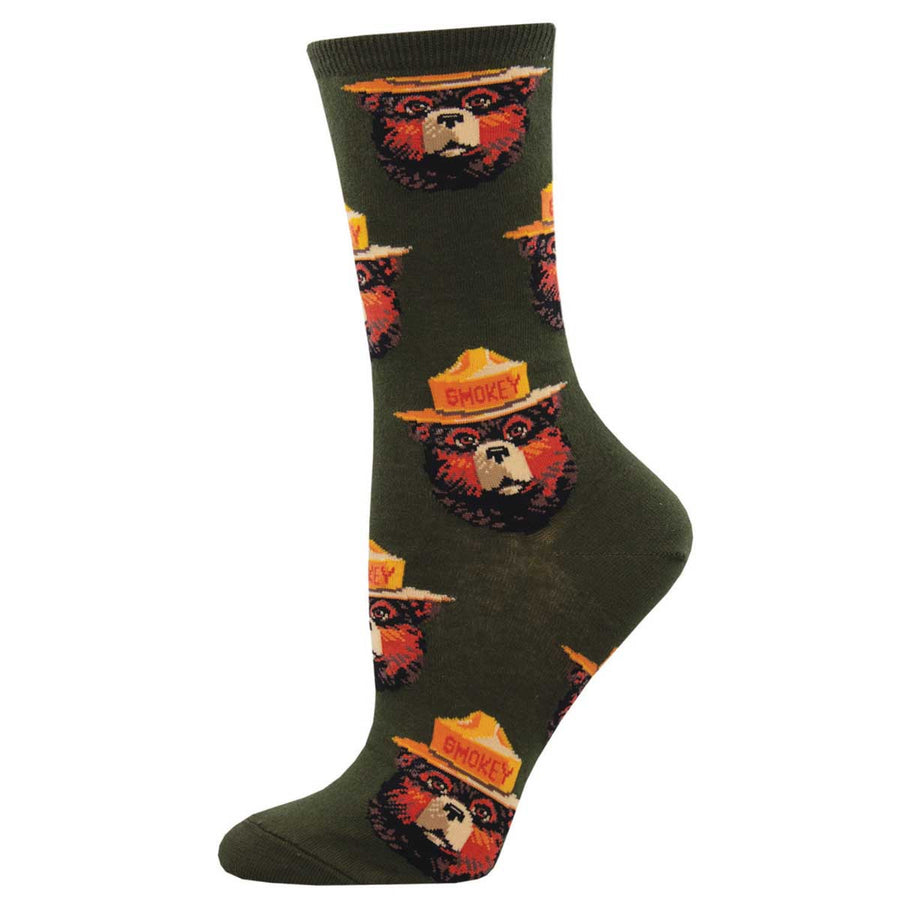 Smokey the Bear socks, women's