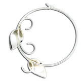 Lily hoop earrings, gold or silver