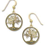 glittering gold tree of life earrings